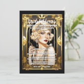 Flapper Girl sprecheasy 1920er blonde gatsby Thema Einladung (Stehend Vorderseite)