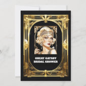 Flapper Girl sprecheasy 1920er blonde gatsby Thema Einladung (Rückseite)