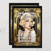Flapper Girl sprecheasy 1920er blonde gatsby Thema Einladung (Vorne/Hinten)