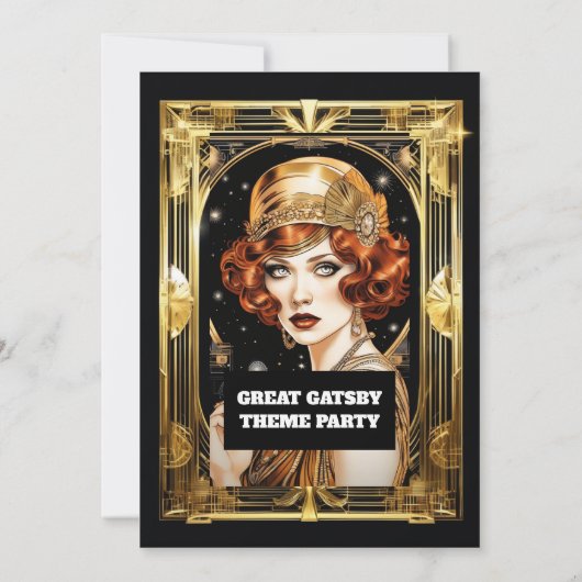 Flapper Girl spricht einfach 1920er formale Kostüm Einladung (Rückseite)