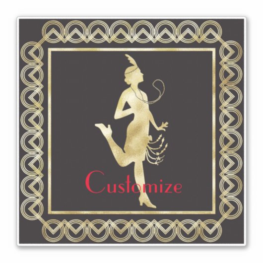 Flapper Girl Thunder_Cove der 1920er Jahre Aufkleber (Vorderseite)