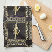 Flapper Girl Thunder_Cove der 1920er Jahre Geschirrtuch (Viertel Falte)