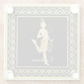 Flapper Girl Thunder_Cove der 1920er Jahre Glasuntersetzer (Rückseite)