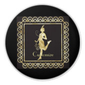 Flapper Girl Thunder_Cove der 1920er Jahre Keramikknauf (Vorderseite)