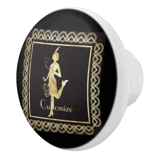 Flapper Girl Thunder_Cove der 1920er Jahre Keramikknauf (Rechts)