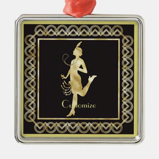 Flapper Girl Thunder_Cove der 1920er Jahre Ornament Aus Metall (Vorne)