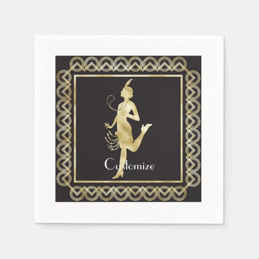 Flapper Girl Thunder_Cove der 1920er Jahre Serviette (Vorderseite)