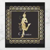 Flapper Girl Thunder_Cove der 1920er Jahre Weinetikett (Einzelnes Label)