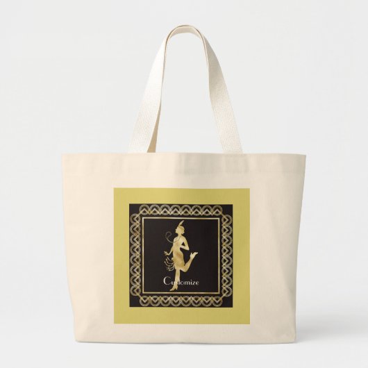 Flapper Girl Thunder_Cove Tote Bag der 20er Jahre Jumbo Stoffbeutel (Vorne)