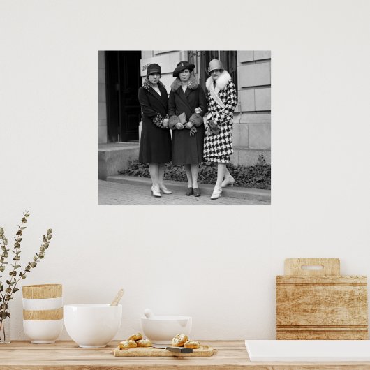 Flapper Girls, Cloche hats 1920er Poster (Küche)
