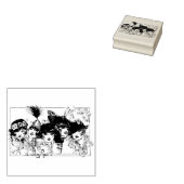 Flapper Girls mit Hüten Gummistempel (Stempel)