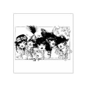 Flapper Girls mit Hüten Gummistempel (Prägung)