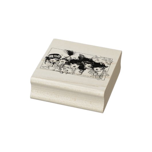 Flapper Girls mit Hüten Gummistempel (Stempel)
