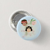 Flapper girls roaring twenties button (Vorne & Hinten)
