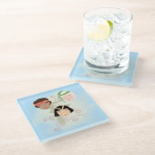 Flapper girls roaring twenties glasuntersetzer (Schrägansicht)