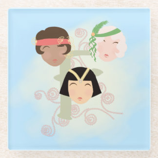 Flapper girls roaring twenties glasuntersetzer