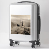 Flapper Girls Sunrise Khufu Pyramid, Ägypten 1920 Aufkleber (Koffer)