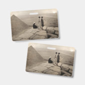 Flapper Girls Sunrise Khufu Pyramid, Ägypten 1920 Ausweis (Vorder- & Rückseite)