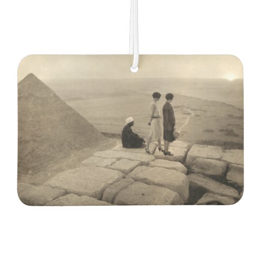 Flapper Girls Sunrise Khufu Pyramid, Ägypten 1920 Autolufterfrischer (Vorderseite)