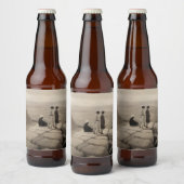 Flapper Girls Sunrise Khufu Pyramid, Ägypten 1920 Bierflaschenetikett (Flaschen)