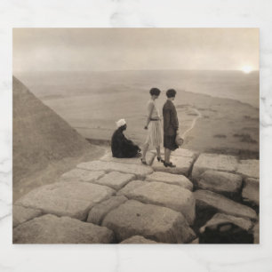 Flapper Girls Sunrise Khufu Pyramid, Ägypten 1920 Bierflaschenetikett