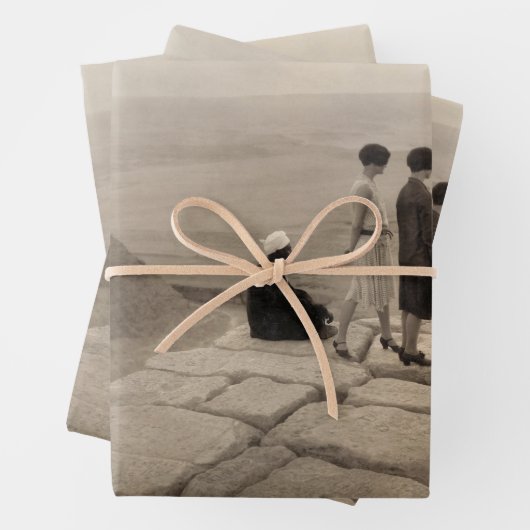 Flapper Girls Sunrise Khufu Pyramid, Ägypten 1920 Geschenkpapier Set (Beispiel)