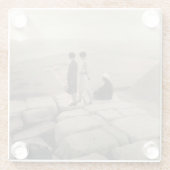 Flapper Girls Sunrise Khufu Pyramid, Ägypten 1920 Glasuntersetzer (Rückseite)