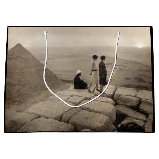 Flapper Girls Sunrise Khufu Pyramid, Ägypten 1920 Große Geschenktüte (Vorderseite)