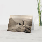 Flapper Girls Sunrise Khufu Pyramid, Ägypten 1920 Karte (Vorderseite)
