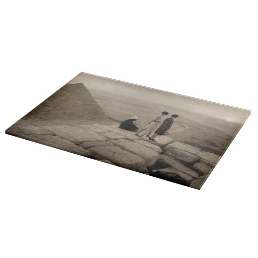 Flapper Girls Sunrise Khufu Pyramid, Ägypten 1920 Schneidebrett (Ecke)