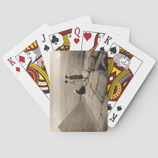 Flapper Girls Sunrise Khufu Pyramid, Ägypten 1920 Spielkarten (Rückseite)