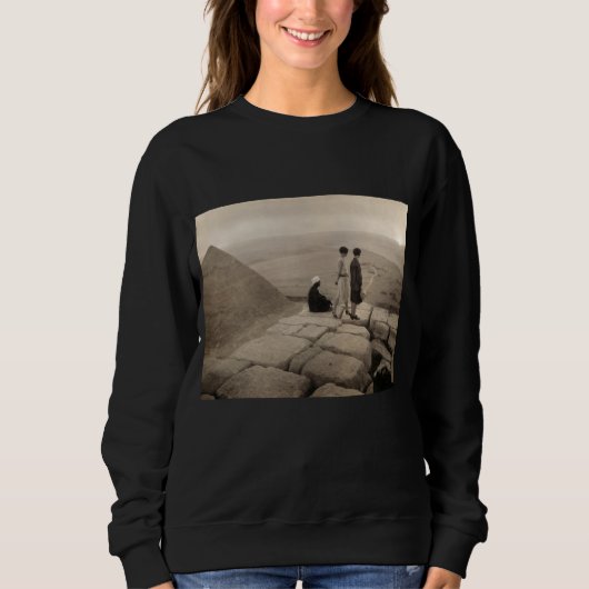 Flapper Girls Sunrise Khufu Pyramid, Ägypten 1920 Sweatshirt (Vorderseite)