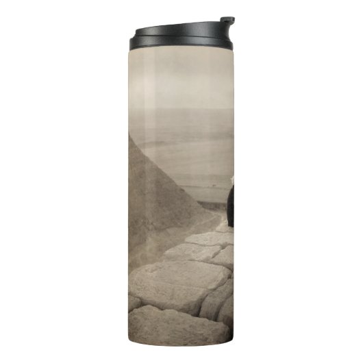 Flapper Girls Sunrise Khufu Pyramid, Ägypten 1920 Thermosbecher (Nach links gedreht)