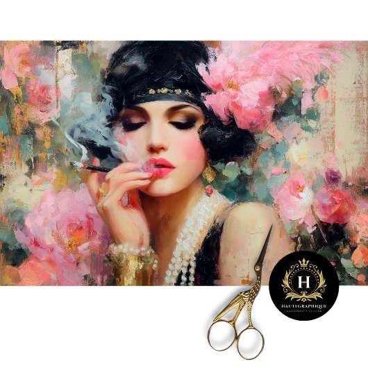Flapper Glam mit Perls Decoupage Seidenpapier