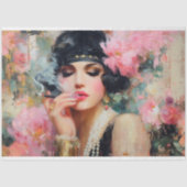 Flapper Glam mit Perls Decoupage Seidenpapier (Vorderseite)