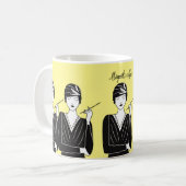 Flapper Glam Model Theme der 20er Jahre. Bearbeitb Kaffeetasse (Vorderseite Links)