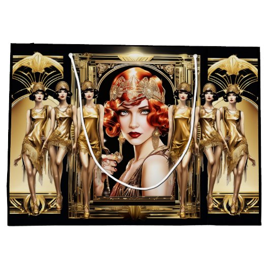 Flapper großartige gatsby Girl redhead 1920er Part Große Geschenktüte (Rückseite)