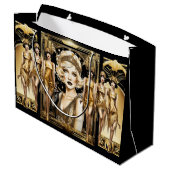 Flapper großartiges gatsby Girl blonde haar der 19 Große Geschenktüte (Rückseite Schrägansicht)