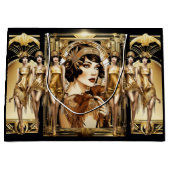 Flapper großartiges gatsby Girl braune Haare 1920e Große Geschenktüte (Vorderseite)