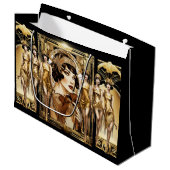 Flapper großartiges gatsby Girl braune Haare 1920e Große Geschenktüte (Vorderseite Schrägansicht)