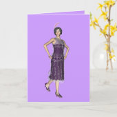 Flapper Gruß aus den 1920er Jahren Karte (Gelbe Blume)