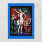 Flapper in einer Jazzband Postkarte (Vorderseite)