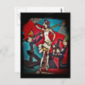 Flapper in einer Jazzband Postkarte (Vorne/Hinten)