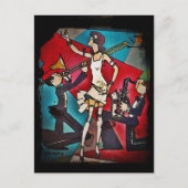 Flapper in einer Jazzband Postkarte (Vorderseite)