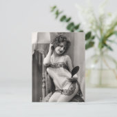 Flapper in Lingerie Postkarte (Stehend Vorderseite)