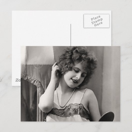 Flapper in Lingerie Postkarte (Vorne/Hinten)