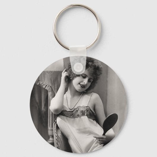 Flapper in Lingerie Schlüsselanhänger (Vorderseite)