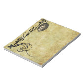 Flapper in Sepia 2 in Schwarz-Blumen-Rahmen Notizblock (Rotiert)