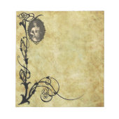 Flapper in Sepia 2 in Schwarz-Blumen-Rahmen Notizblock (Vorderseite)