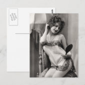Flapper in Unterwäsche Postkarte (Vorne/Hinten)